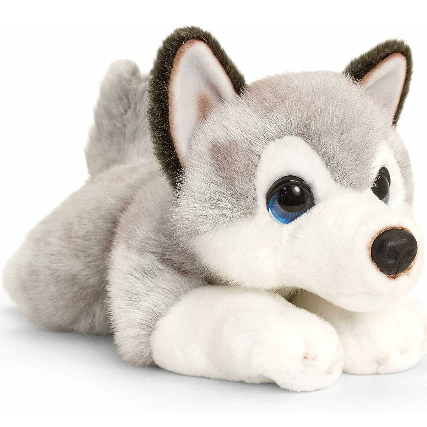 Keel Toys pluche Husky - grijs/wit - 37 cm - honden knuffel