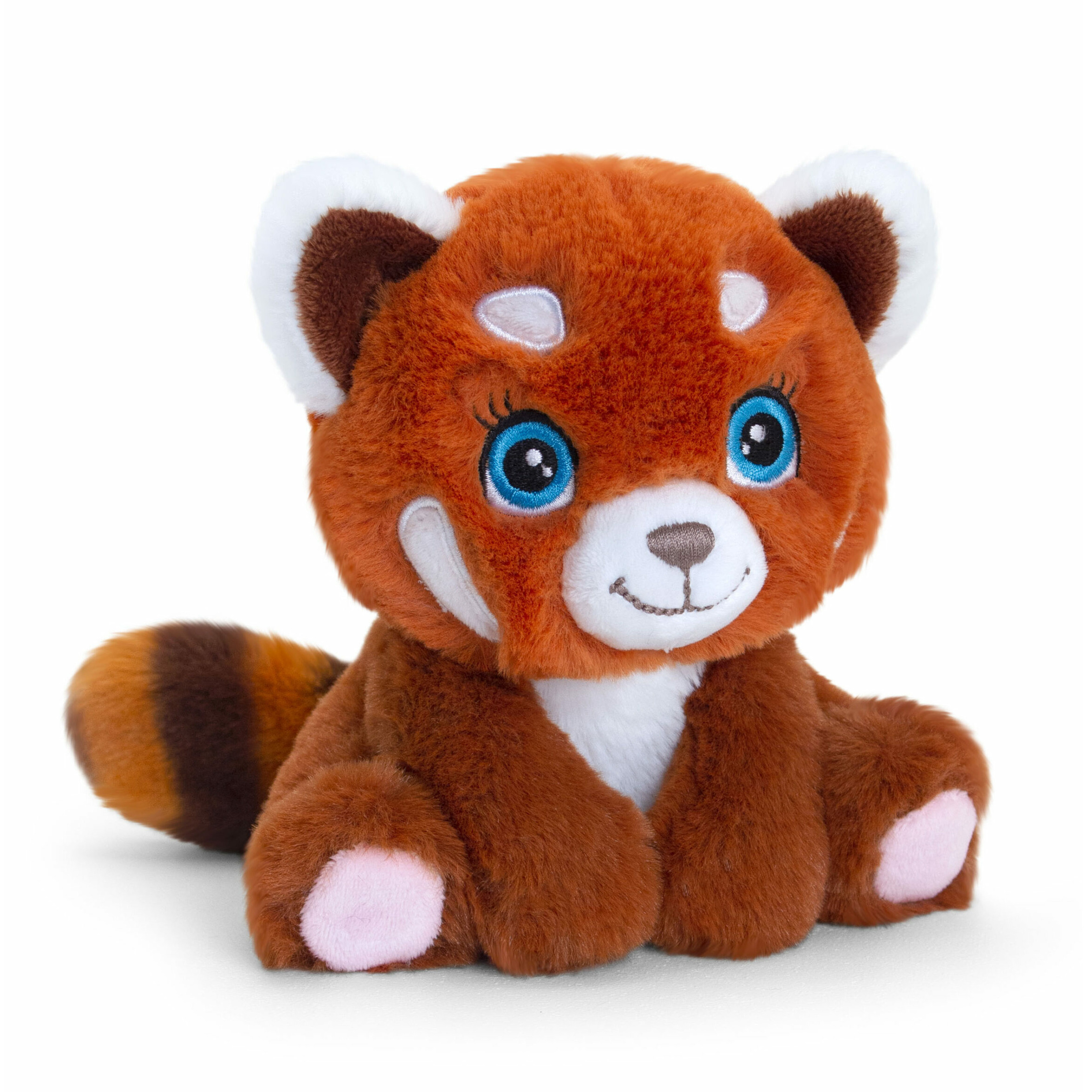 Keel Toys pluche rode Panda knuffeldier - rood/wit - zittend - 16 cm