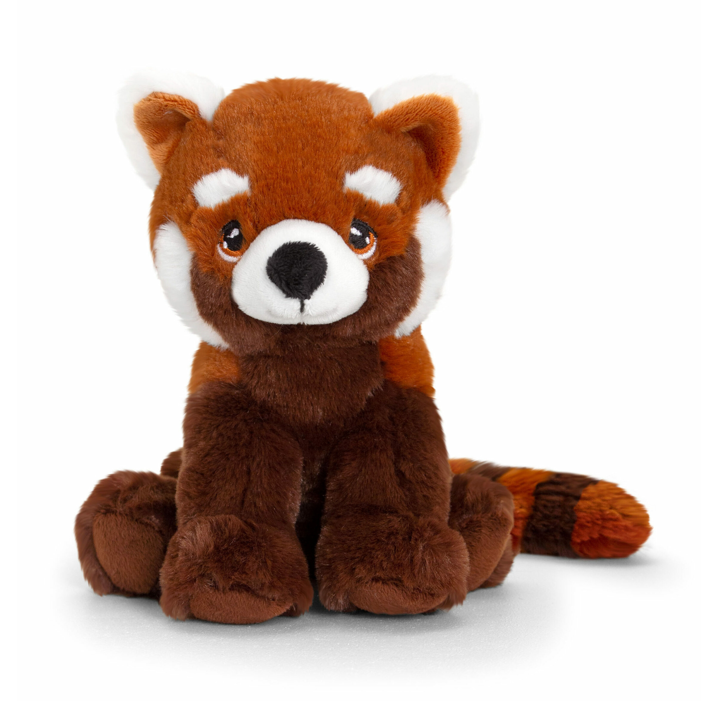 Keel Toys pluche rode Panda knuffeldier - rood/wit - zittend - 18 cm