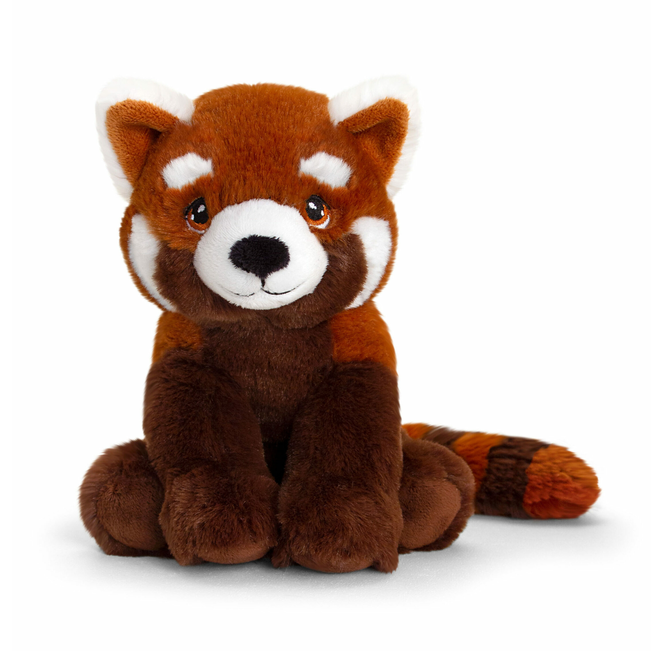 Keel Toys pluche rode Panda knuffeldier - rood/wit - zittend - 25 cm