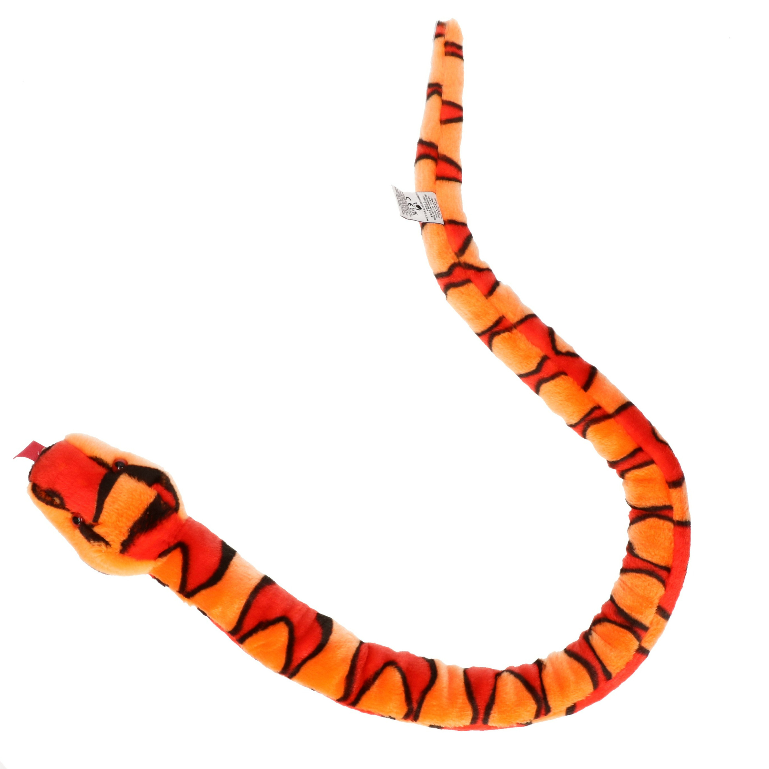Keel Toys pluche rood/oranje slang knuffel 100 cm