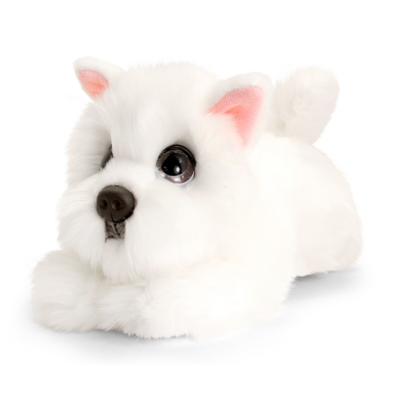 Keel Toys pluche Westie honden knuffel - wit - Westhighland Terrier - 25 cm