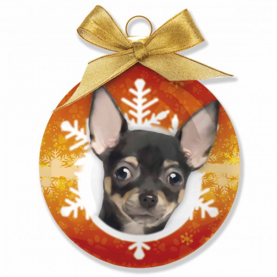 Kerstballen Chihuahua honden 8 cm