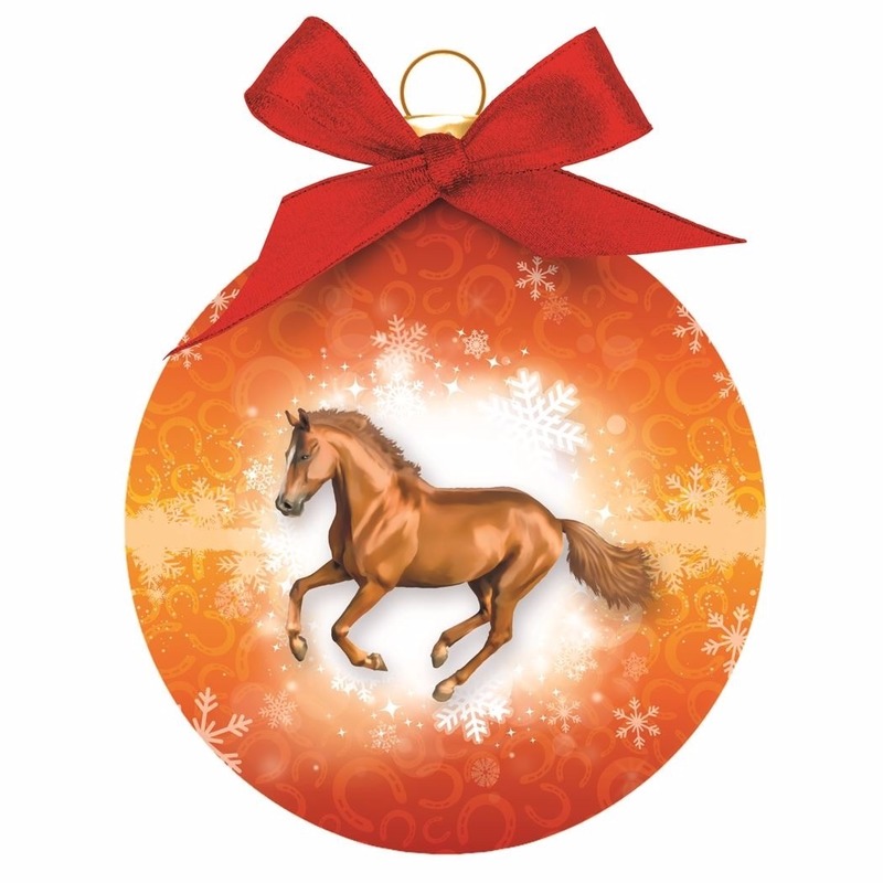 Kerstboomversiering kerstballen oranje met paarden