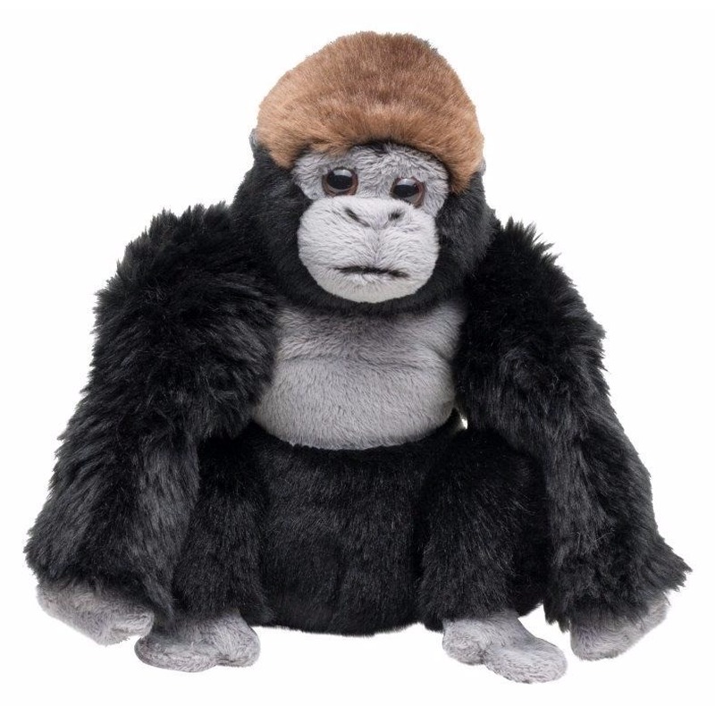 Knuffel aap zwarte gorilla 18 cm
