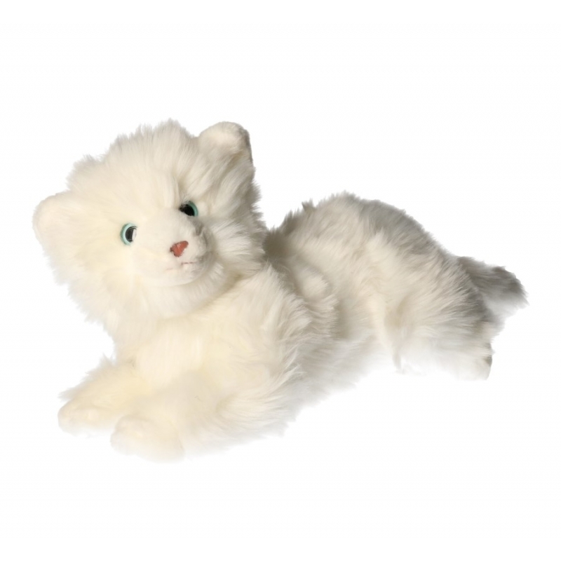 Knuffel kat in het wit 25 cm
