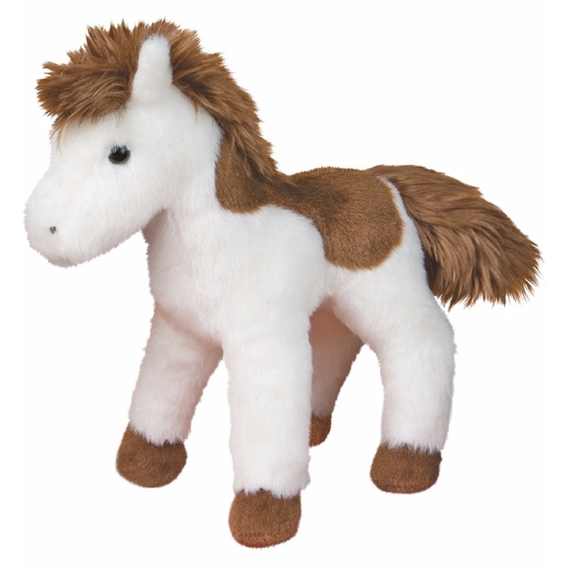 Knuffel pony/paard Paint lichtbruin 20 cm