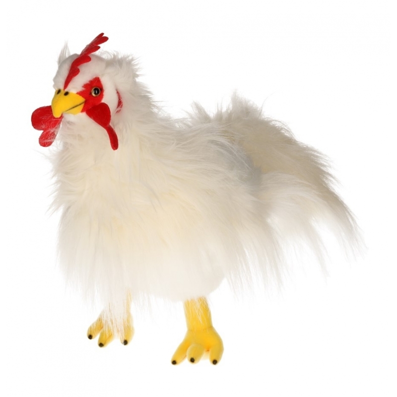 Knuffel witte kip van 36 cm