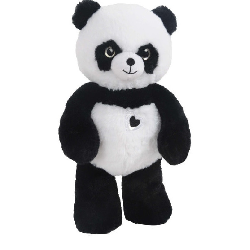 Knuffeldier Panda beer Bamboo zachte pluche stof dieren knuffels zwart-wit 32 cm