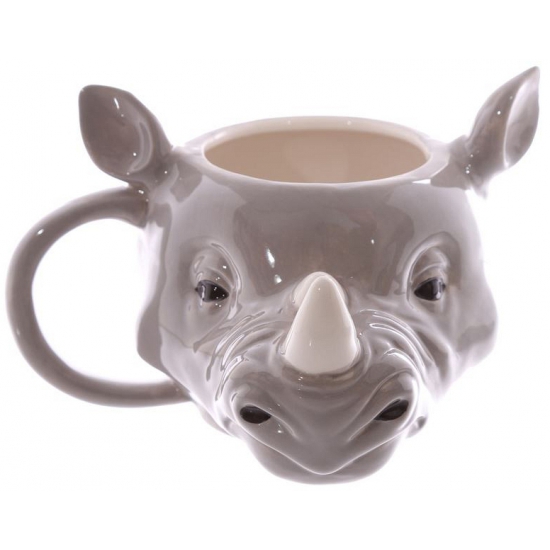 Afbeelding Koffie beker neushoorn 400 ml door Animals Giftshop