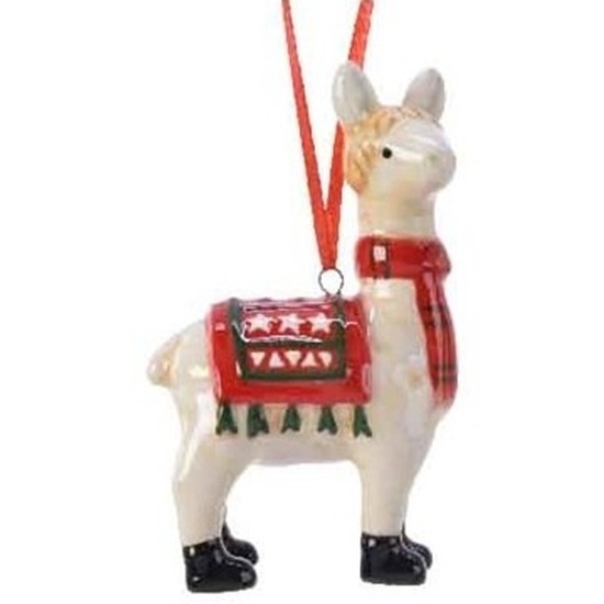 Lama/alpaca kerstornamenten kersthangers 9 cm