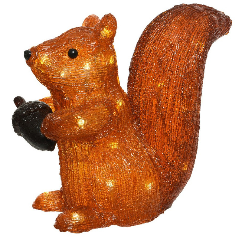 Afbeelding LED acryl figuren eekhoorn met eikel 27 cm door Animals Giftshop