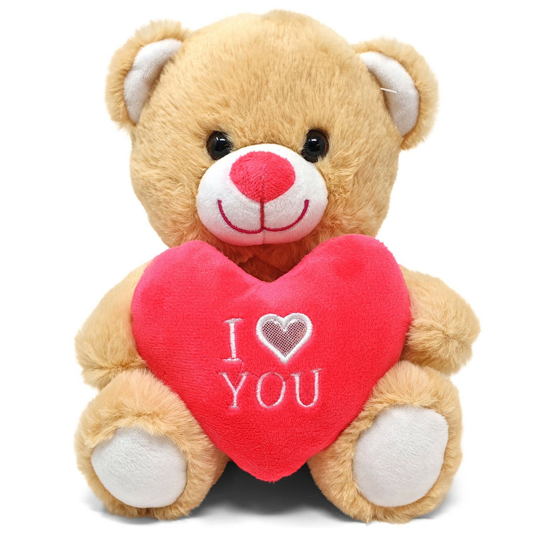 Afbeelding Licht bruine pluche knuffelbeer/teddybeer met I love you hartje 20 cm door Animals Giftshop