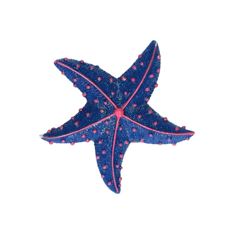 Magneet zeester donkerblauw 7.5 cm
