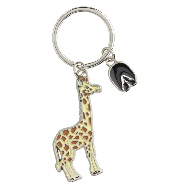 Metalen sleutelhanger giraffe 5 cm