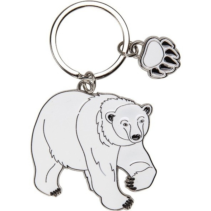 Afbeelding Metalen sleutelhanger ijsbeer 5 cm door Animals Giftshop