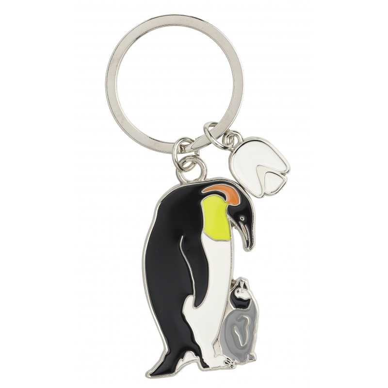 Metalen sleutelhanger pinguin 5 cm