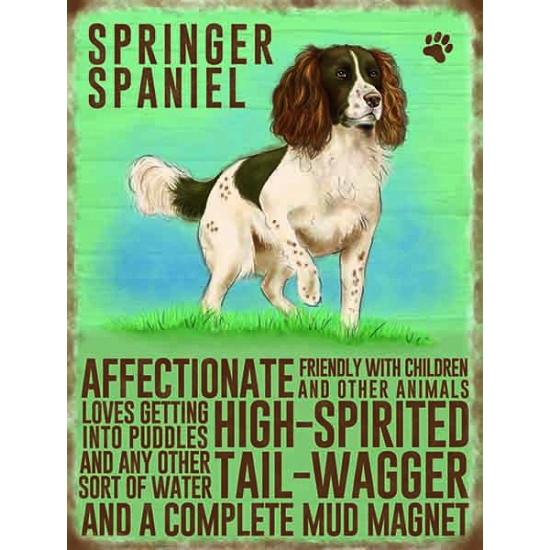 Afbeelding Metalen wand bord Springerspaniel door Animals Giftshop