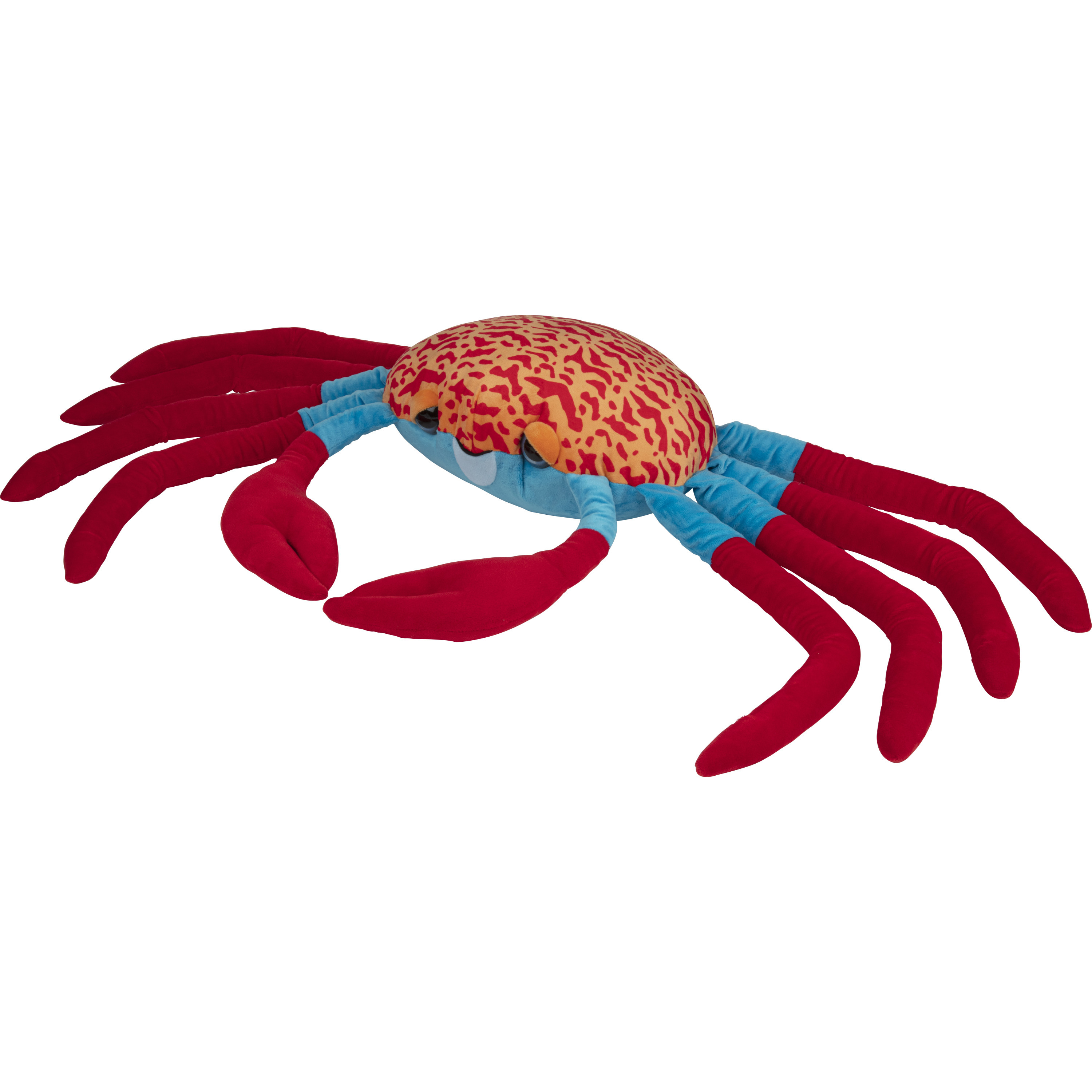 Nature Planet Knuffeldier Krab pluche stof premium knuffels rood blauw 120 cm