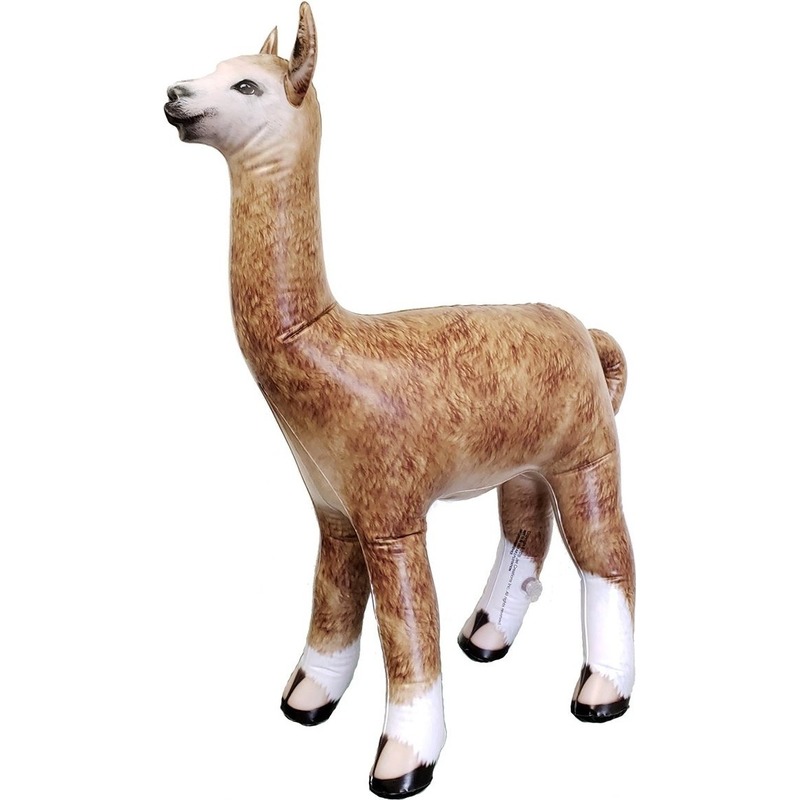 Opblaas alpaca/lama dieren 75 cm realistische print