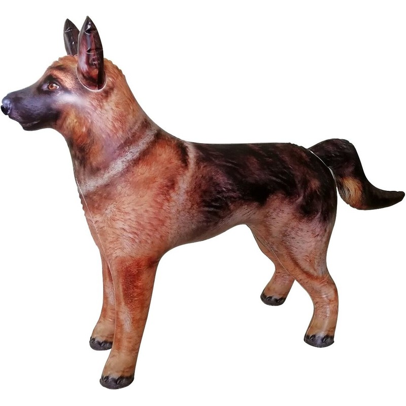 Opblaas Duitse herdershond dieren 75 cm realistische print