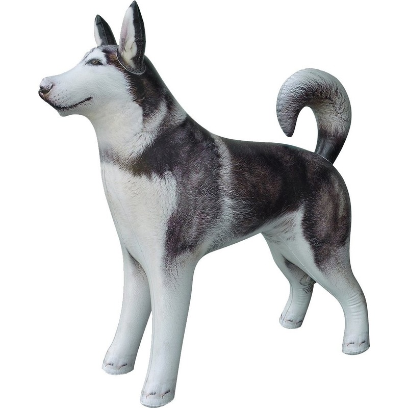 Opblaas Husky hond dieren 75 cm realistische print