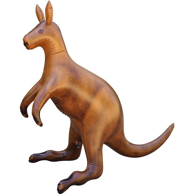 Opblaas kangoeroe dieren 75 cm realistische print