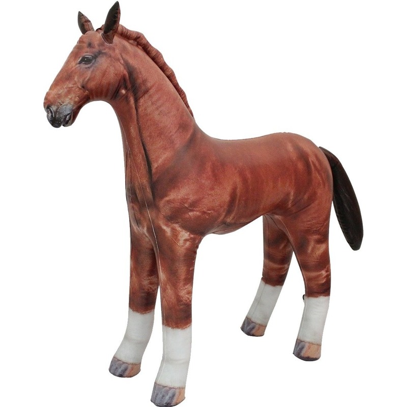 Opblaas paard dieren 75 cm realistische print