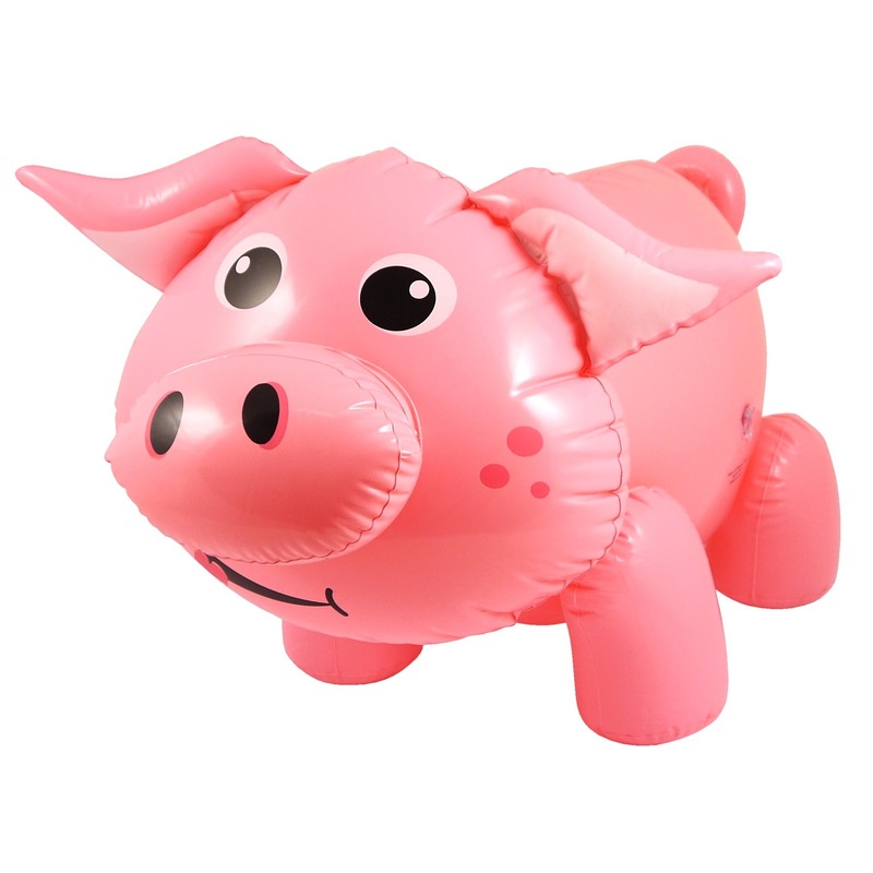 Afbeelding Opblaasbare varken/big roze 55 cm door Animals Giftshop
