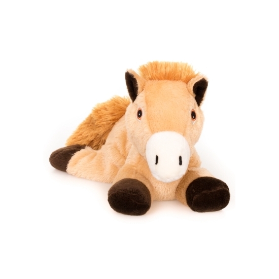 Opwarmbare knuffel bruin paard 18 cm