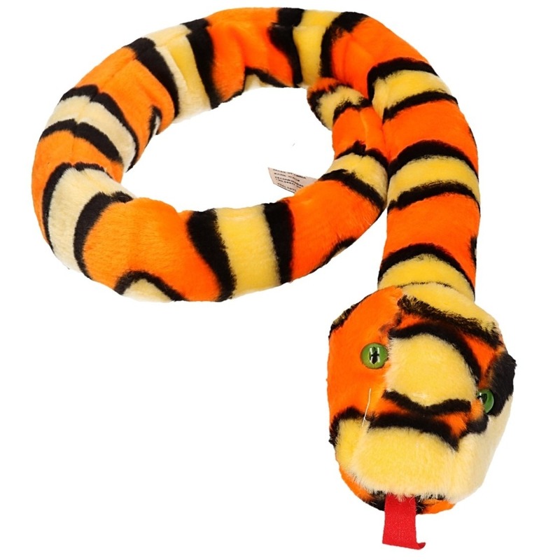 Oranje/gele slangen knuffels 100 cm
