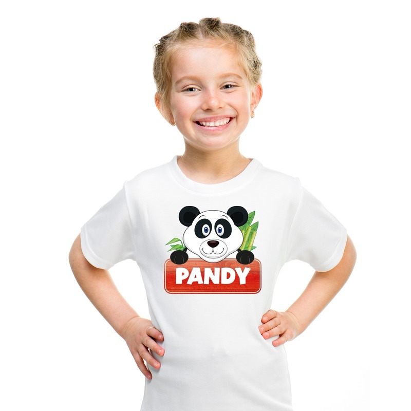 Panda dieren t-shirt wit voor kinderen