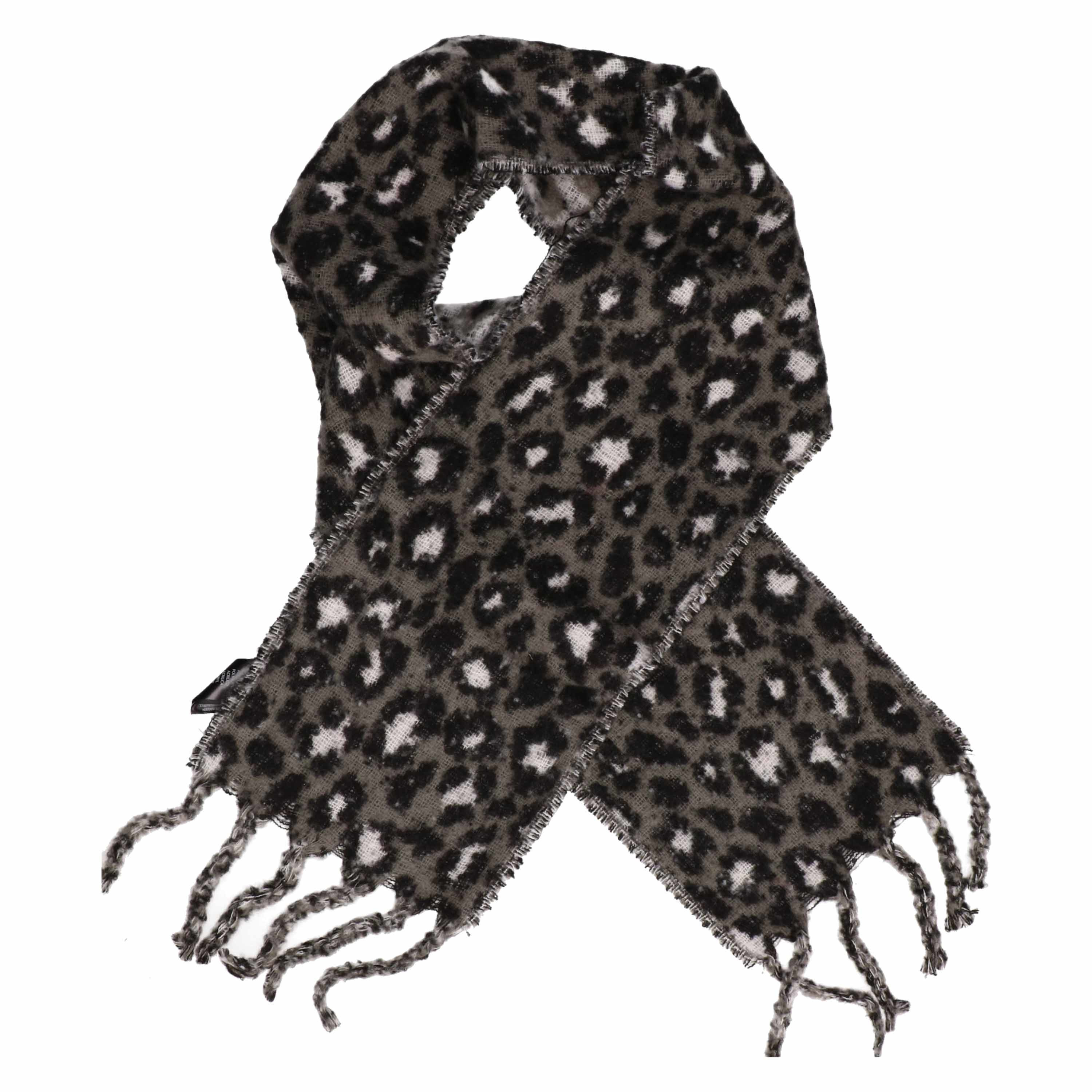 Panter/luipaard sjaal/shawl grijs/wit voor meisjes