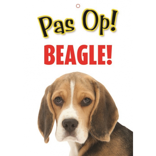 Afbeelding Pas op voor Beagle bordje door Animals Giftshop
