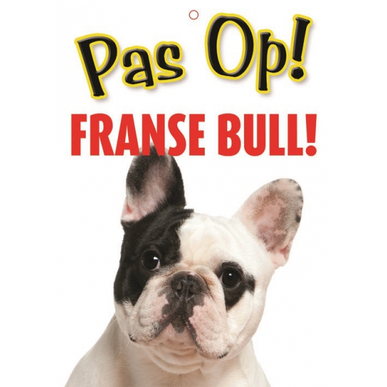 Afbeelding Pas op voor Franse Bulldog bordje door Animals Giftshop