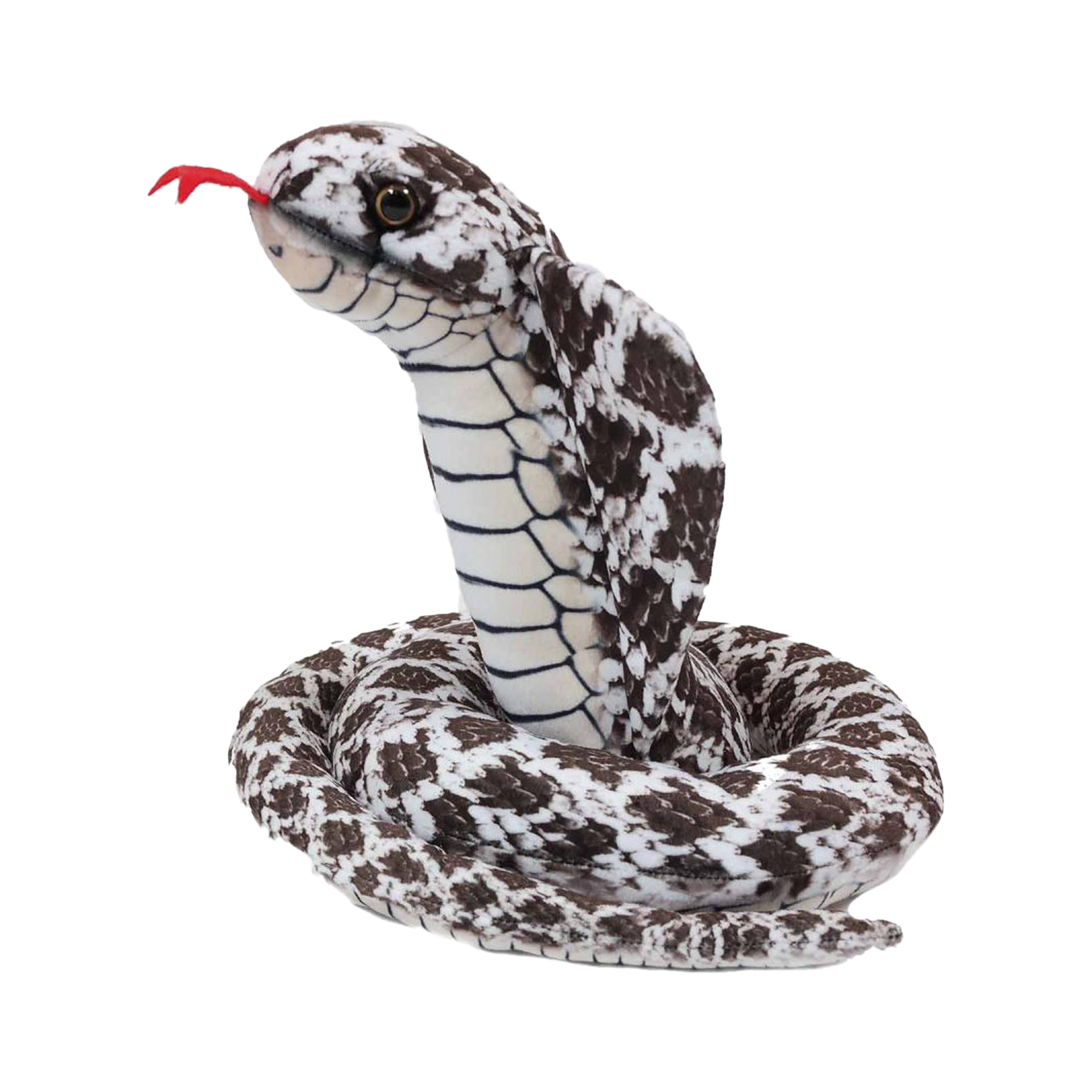 Pia Toys Knuffeldier Cobra slang - zachte pluche stof - donkerbruin - kwaliteit knuffels - 120 cm