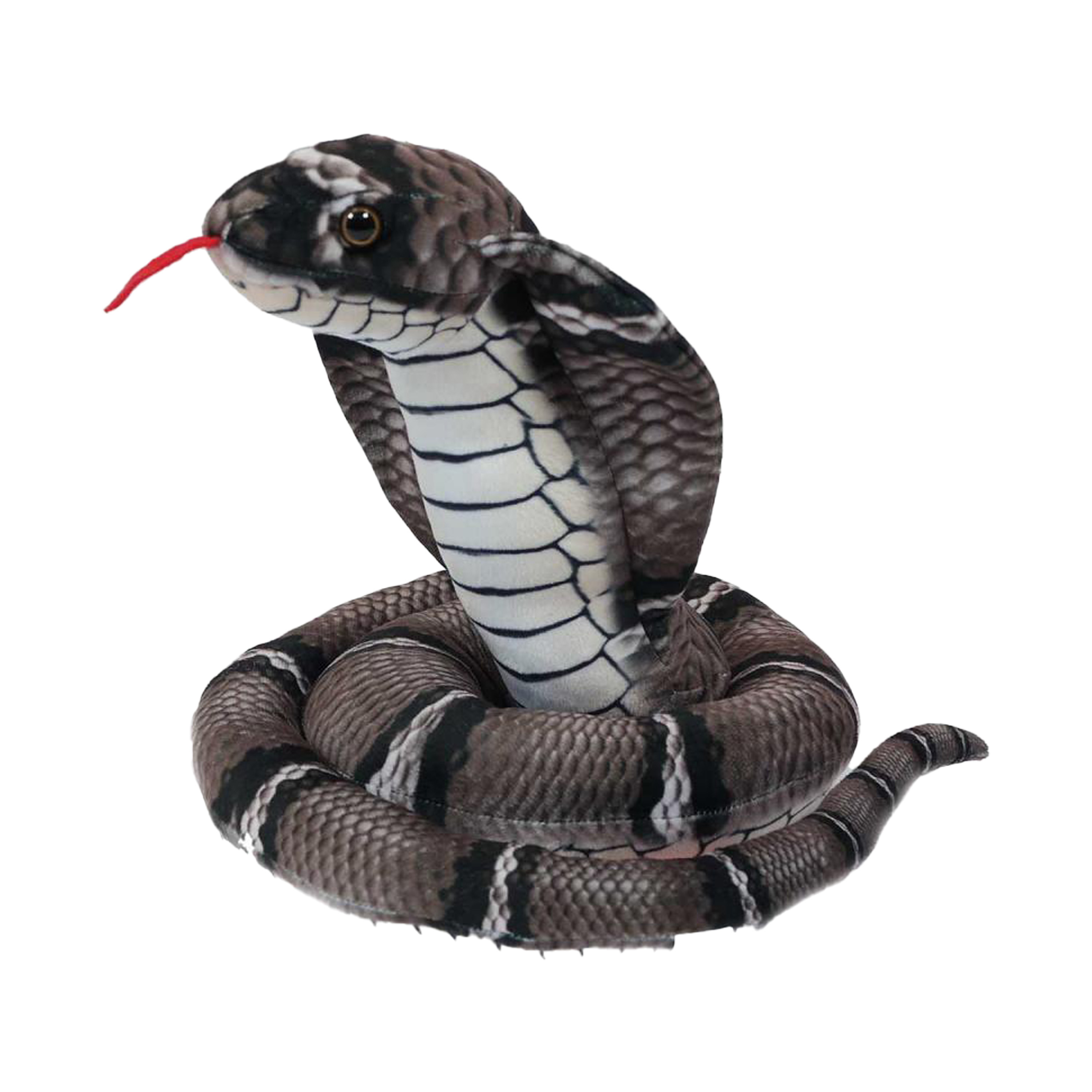 Pia Toys Knuffeldier Cobra slang - zachte pluche stof - grijs - kwaliteit knuffels - 120 cm