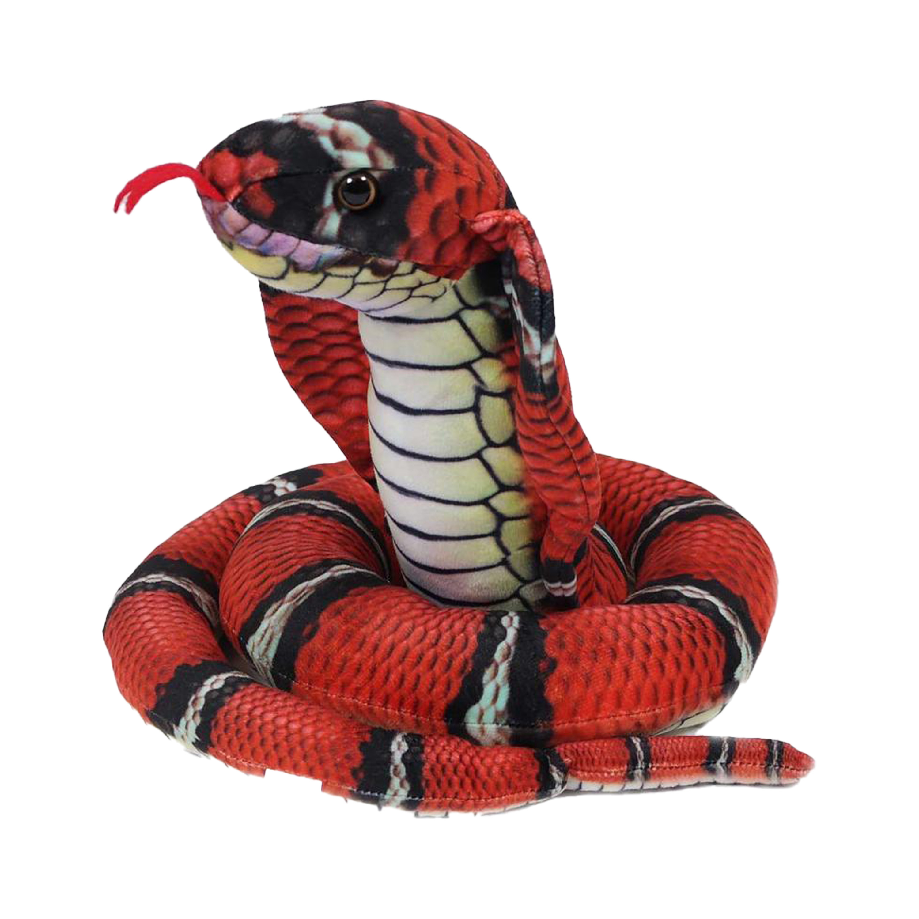 Pia Toys Knuffeldier Cobra slang - zachte pluche stof - rood - kwaliteit knuffels - 120 cm