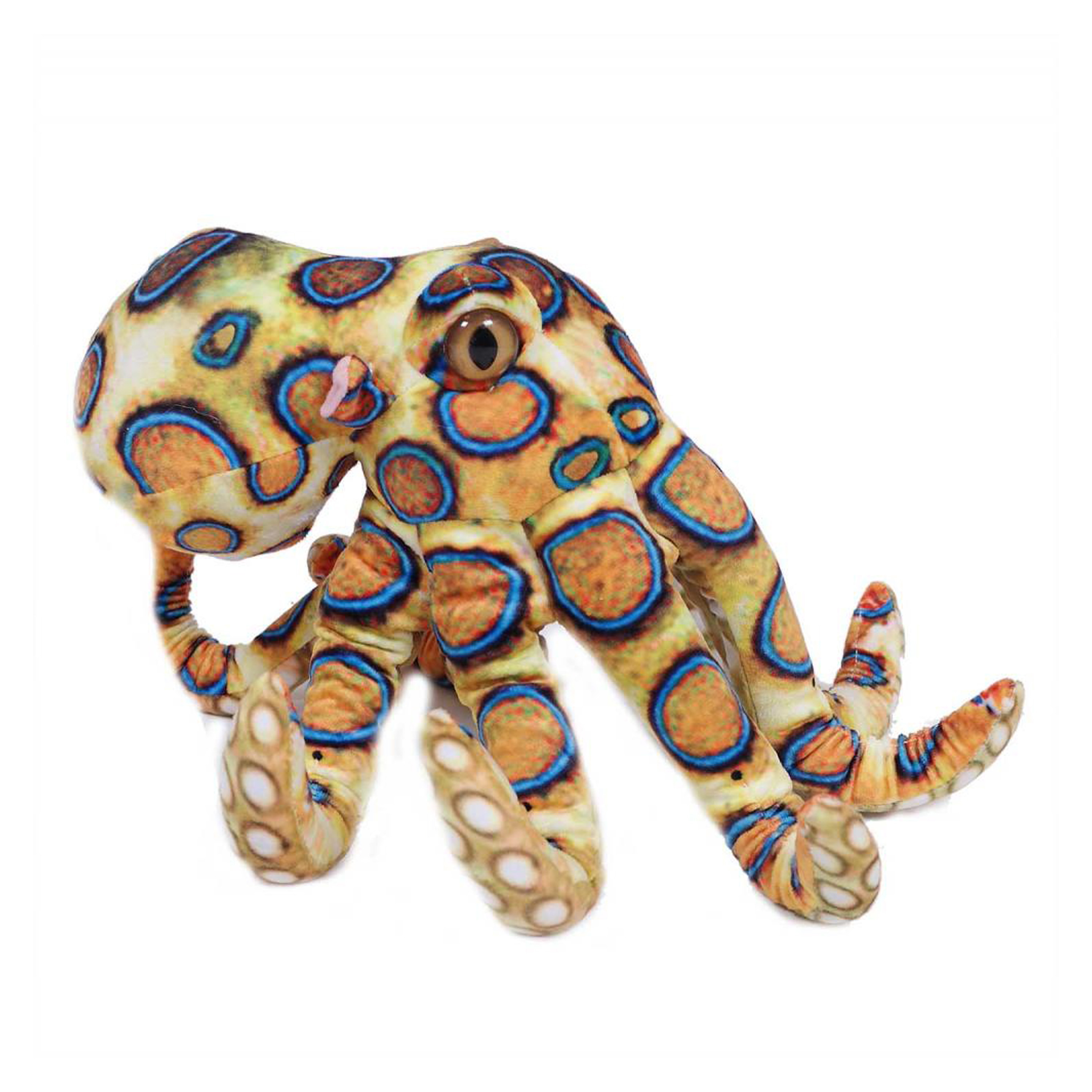 Pia Toys Knuffeldier Inktvis-octopus zachte pluche stof premium kwaliteit knuffels geel 30 cm