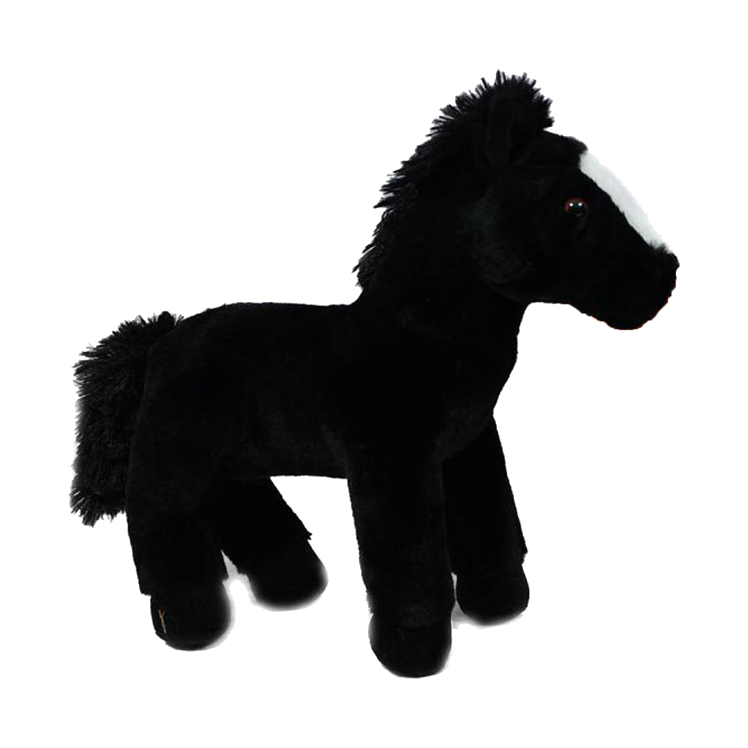 Pia Toys Knuffeldier Paard pluche stof premium kwaliteit knuffels zwart 30 cm