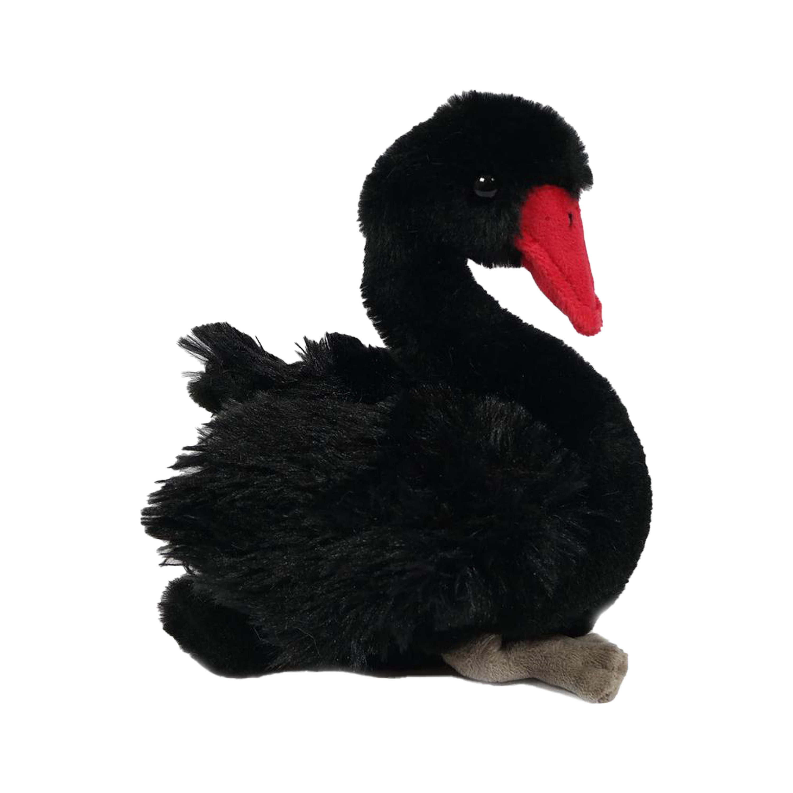 Pia Toys Knuffeldier Zwaan - zwart - pluche stof - premium kwaliteit knuffels - Vogels - 18 cm