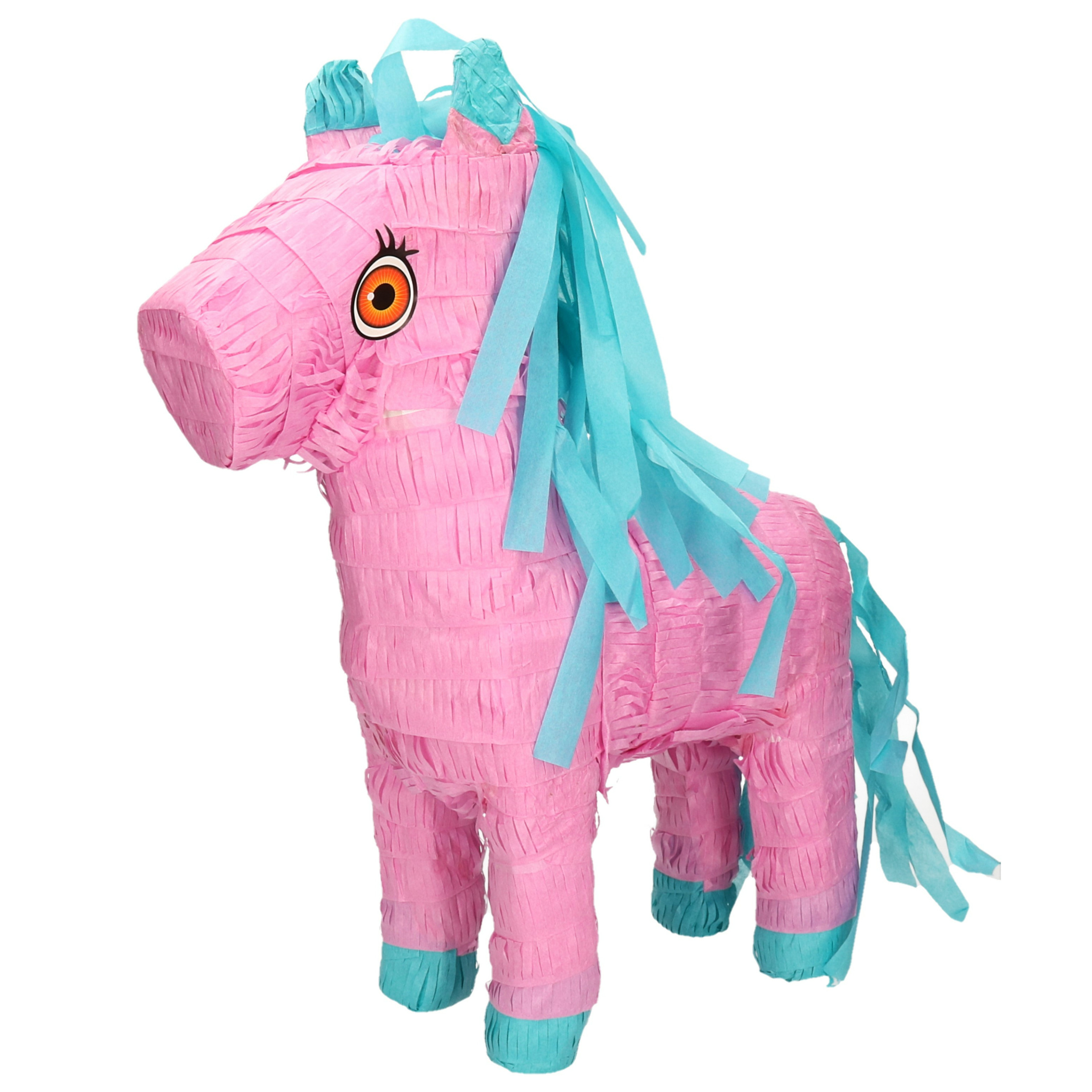 Afbeelding Pinata paard - roze - papier - 50 x 35 cm door Animals Giftshop