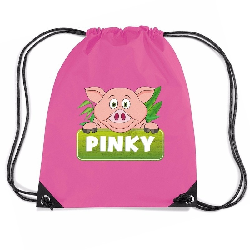 Pinky the Pig varkens trekkoord rugzak-gymtas roze voor kinderen