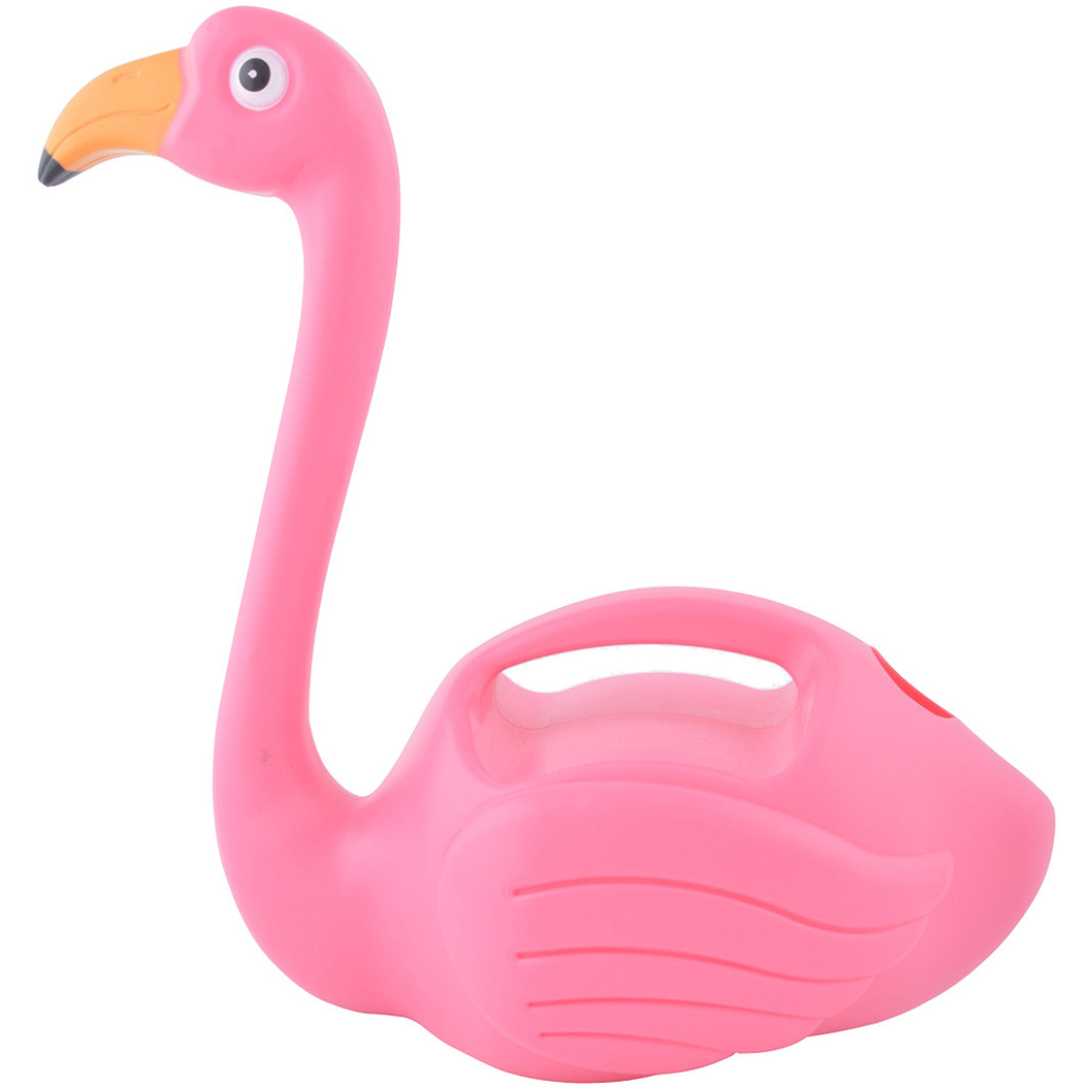 Plastic dieren tuingieter roze flamingo 1.5 liter