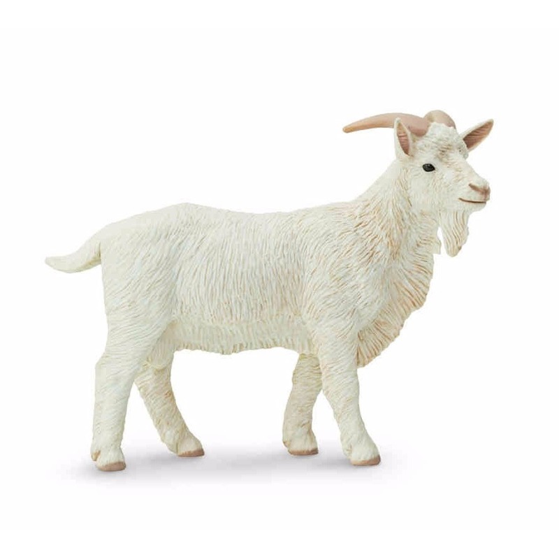 Plastic speelgoed figuur witte geit bok 9 cm