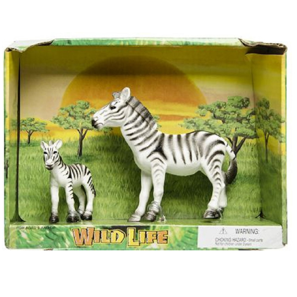 Plastic zebra met veulen speelgoed voor kinderen