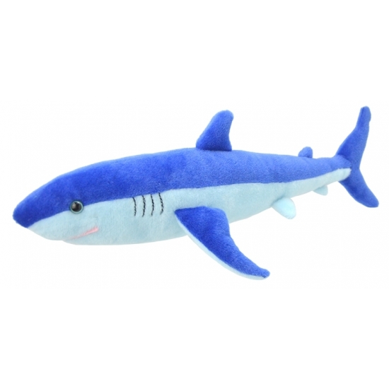 Pluche blauwe haai knuffeldier 40 cm