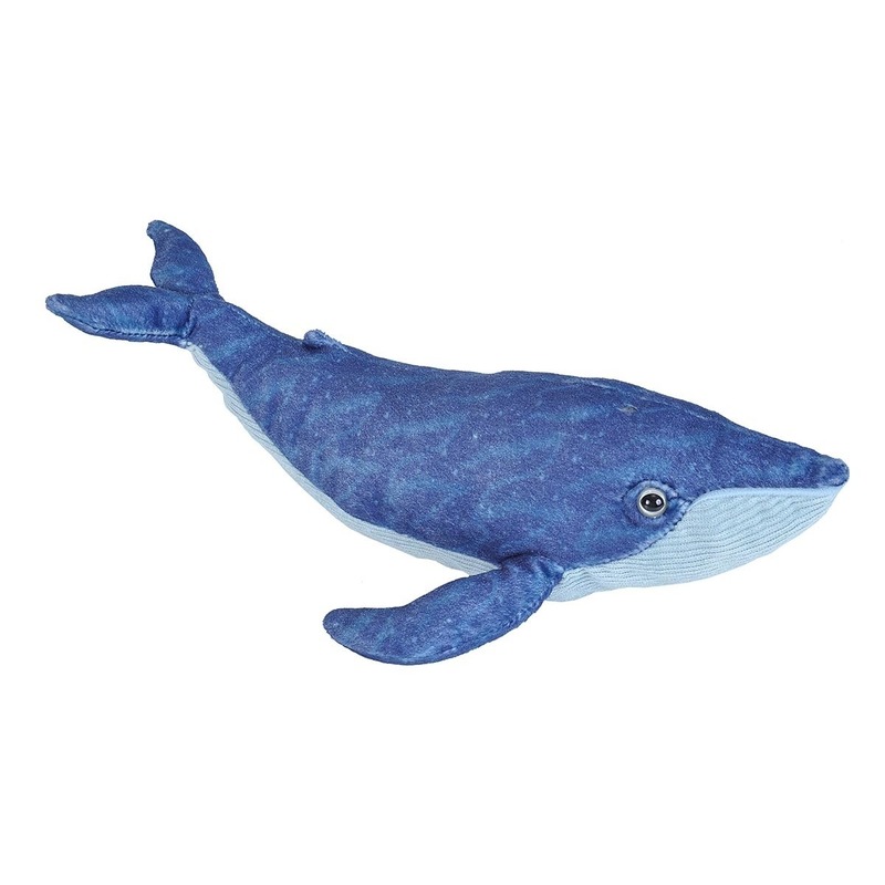 Pluche blauwe walvis dierenknuffel 30 cm