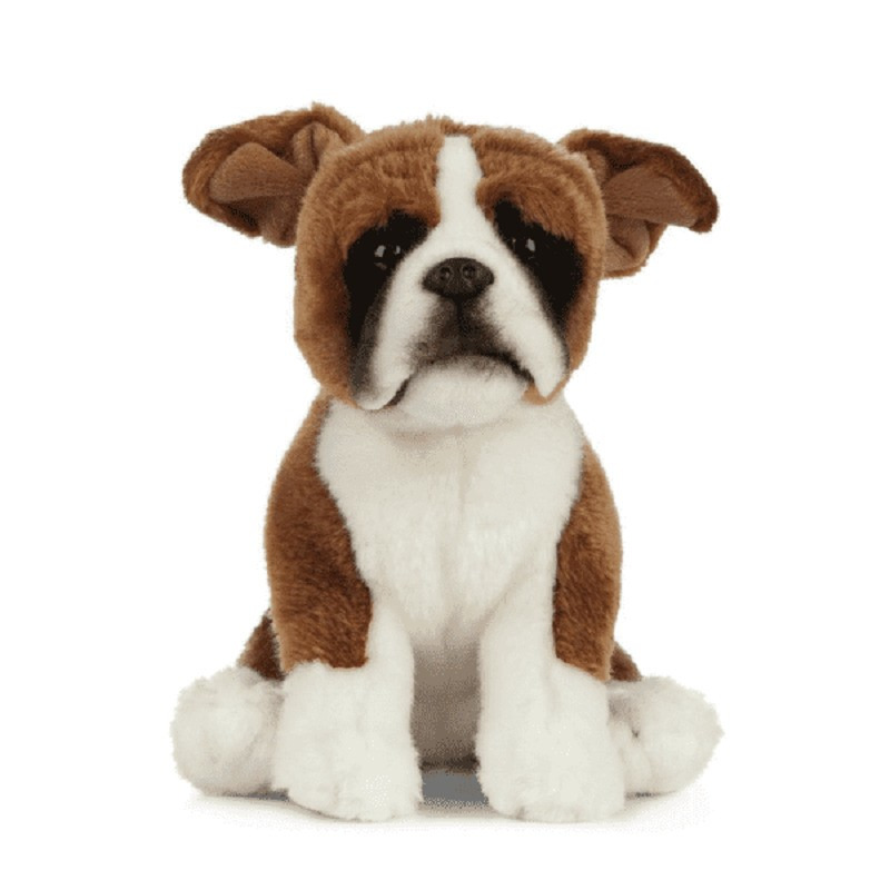 Pluche Boxer hond knuffeldier zittend 20 cm