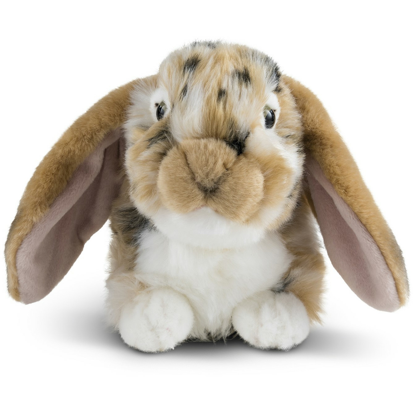 Pluche bruine/witte konijnen knuffel liggend 30 cm knuffeldieren